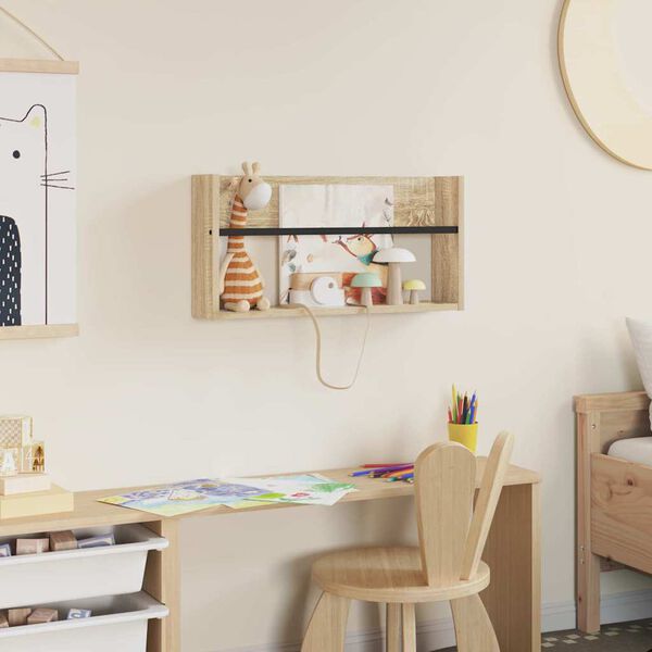 vidaXL Етажерка за списания Сонома дъб 60 x 12 x 30 см Инженерно дърво