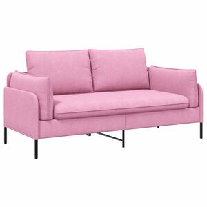vidaXL Двуместна софа Розово 188 x 81 x 89 см Текстил