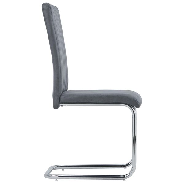 vidaXL Конзолни трапезни столове 2 бр сиви изкуствена велурена кожа