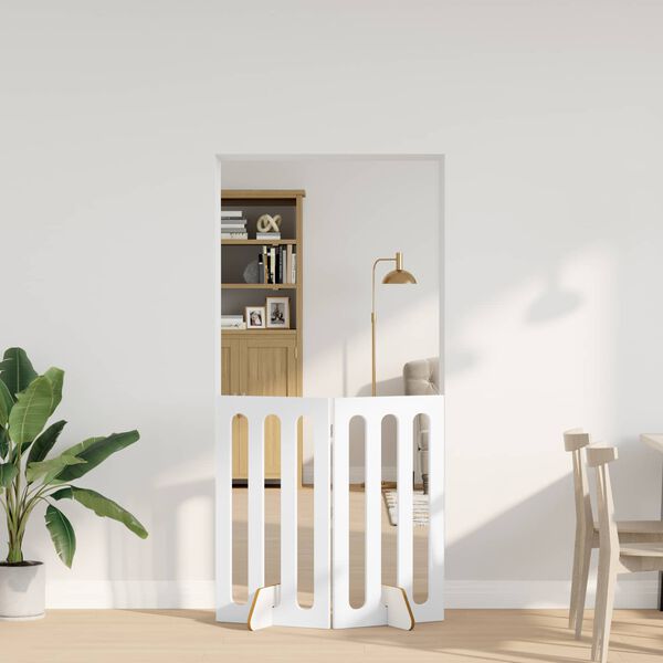 vidaXL Сгъваема ограда за домашни любимци 2 pcs Бял 100,5 x 38 x 90 см