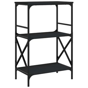vidaXL Библиотека 3 рафта черна 59x35x90,5 см инженерно дърво