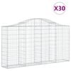 vidaXL Габионни кошници арка 30 бр 200x30x100/120см поцинковано желязо