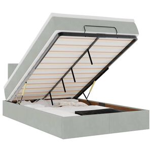 vidaXL Османска легло с матрак и LED, светлосиво, 120x190 см, кадифе