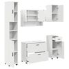 vidaXL Комплект мебели за баня 5 pcs Бяло Конструирано дърво и метал.