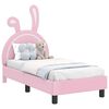vidaXL Легло за малко с главна дъска Розово 70 x 140 cm PU