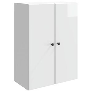 vidaXL Стенно шкафче Бял гланц 66 x 34,5 x 90 см Инженерна дървесина