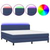 vidaXL Боксспринг легло с матрак и LED, синьо, 160x200 см, плат