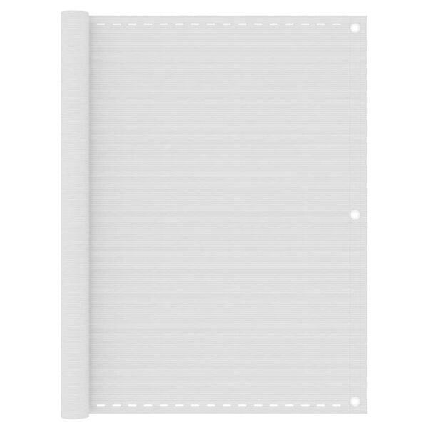 vidaXL Балконски параван, бял, 120x500 см, HDPE