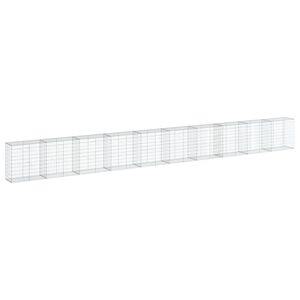 vidaXL Габионна кошница с покритие, 1000x50x100 см, поцинковано желязо