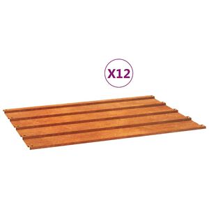 vidaXL Покривни панели, 12 бр, ръждиви, 60x44 см, кортенова стомана