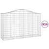 vidaXL Габионни кошници арка 14 бр 200x50x120/140см поцинковано желязо