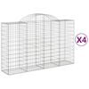 vidaXL Габионни кошници арка 4 бр 200x50x120/140см поцинковано желязо