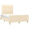 vidaXL Рамка за легло без матрак, кремава, 120x200 см, плат