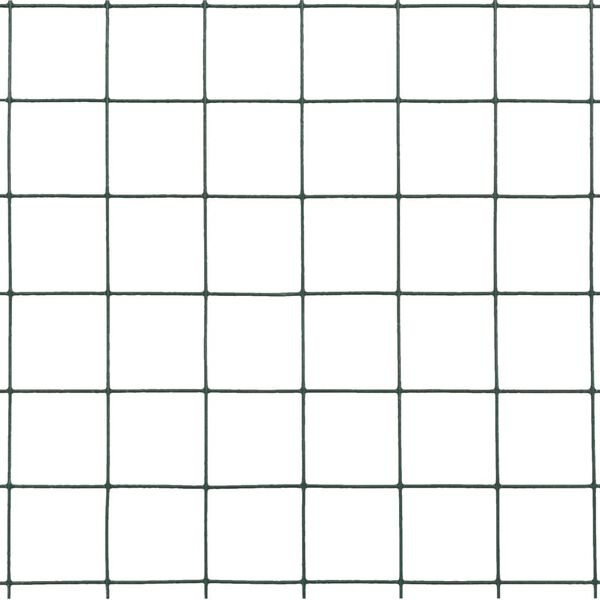 vidaXL Кокошкарска мрежа, стомана с PVC покритие, 10x0,5 м, зелена