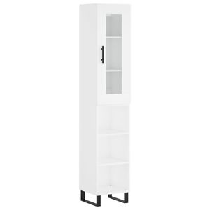 vidaXL Висок шкаф, бял, 34,5x34x180 см, инженерно дърво