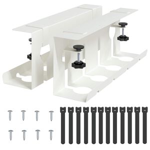 vidaXL Т Tray за управление на кабелите под бюрото 2 pcs Бяло