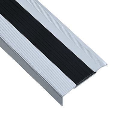 vidaXL Г-образни ръбове за стъпала, 15 бр, алуминий, 134 см, сребристи