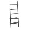vidaXL Етажерка стълба с 5 рафта черна 64x34x185,5 см