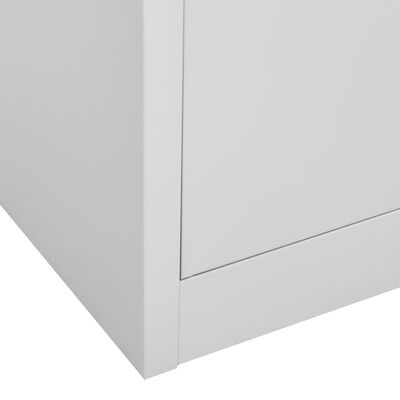 vidaXL Офис шкаф, светлосив, 90x40x180 см, стомана