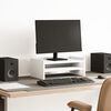 vidaXL Стойка за монитор, бяла, 42x24x16 см, инженерно дърво