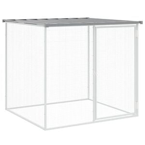 vidaXL Кокошарник с покрив светлосив 103x98x90 см поцинкована стомана