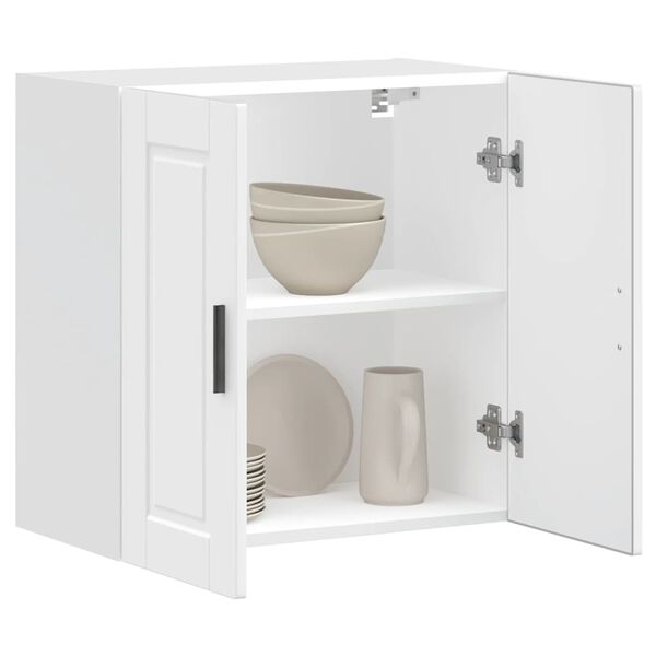 vidaXL Кухненски стенен шкаф Porto, бял, инженерно дърво