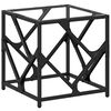 vidaXL Маса за кафе с прозрачен стъклен плот 40x40x41 см стомана