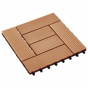 vidaXL Плочка за decking 11 pcs Тик 30 x 30 cm WPC