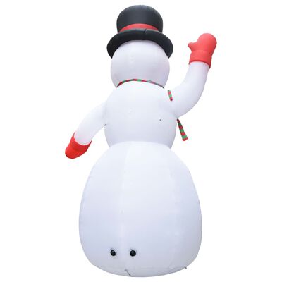 vidaXL Коледен надуваем снежен човек с LED IP44 600 см XXL