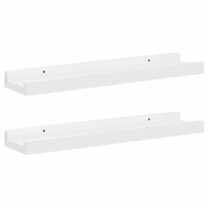 vidaXL Стенни рафтове, 2 бр, бял гланц, 40x9x3 см