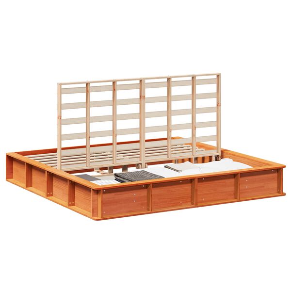 vidaXL Рамка за легло Кафяво с восъчно покритие 180 x 200 cm