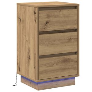 vidaXL Нощен шкаф Дъб 39 x 34,5 x 65 см Инженерна дървесина