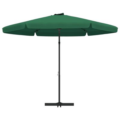 vidaXL Градински чадър със стоманен прът, 300 см, зелен
