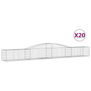 vidaXL Габионни кошници арка 20 бр 400x50x40/60 см поцинковано желязо
