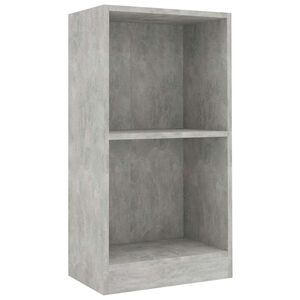 vidaXL Библиотека, бетонно сива, 40x24x75 см, инженерно дърво