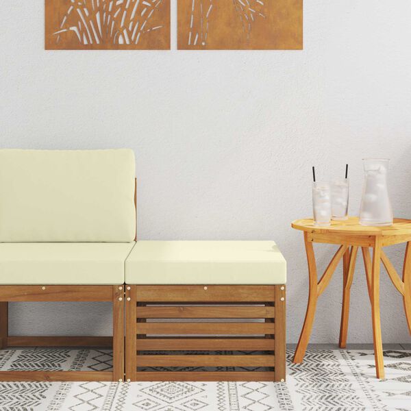 vidaXL Външна табуретка Солидно акациево дърво Естествен