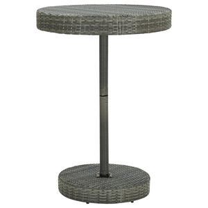 vidaXL Градинска маса, сива, 75,5x106 см, полиратан