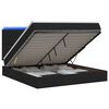 vidaXL Отоман с матрак и LED с LED ленти Черно 140 x 200 cm Текстил
