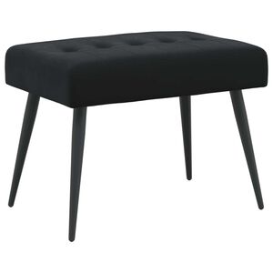 vidaXL Пейка с копчета Черно 60 x 40 x 45 см Кадифе
