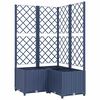 vidaXL Градински сандък с пергола, синьо сив, 80x80x136 см, PP