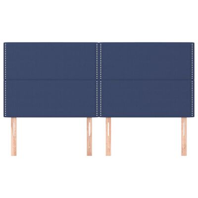vidaXL Горни табли за легло, 4 бр, сини, 80x5x78/88 см, плат