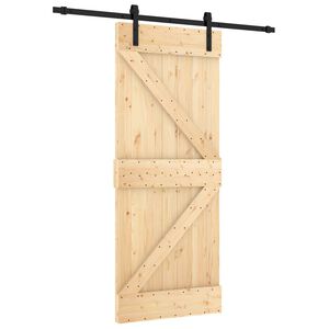 vidaXL Преплъзваща се врата 85 x 210 cm Естествено и черно
