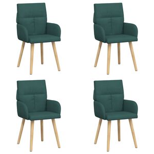 vidaXL Обедени столове 4 pcs Текстил Тъмнозелено 60 x 56 x 96 см