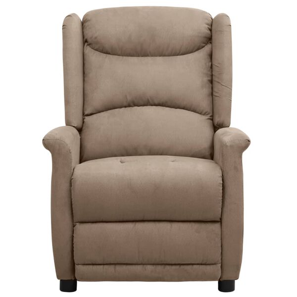 vidaXL Електрически масажен стол таупе микрофибърен текстил