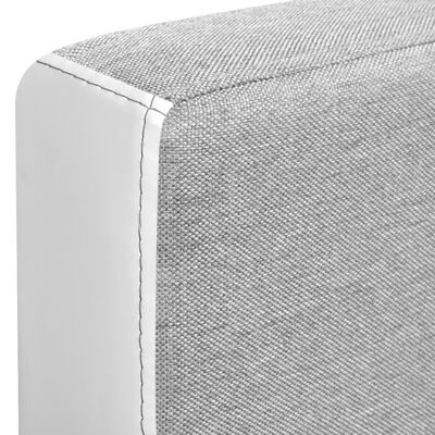 vidaXL Ъглов разтегателен диван текстил 218x155x69 см бяло и сиво