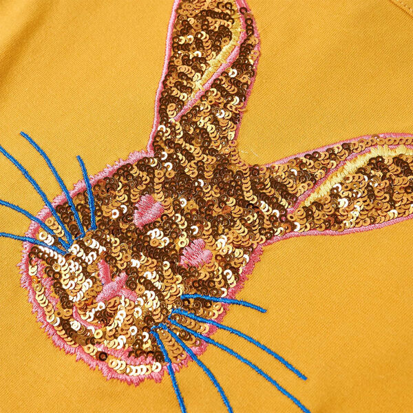 Детска тениска с дълъг ръкав, охра, 92