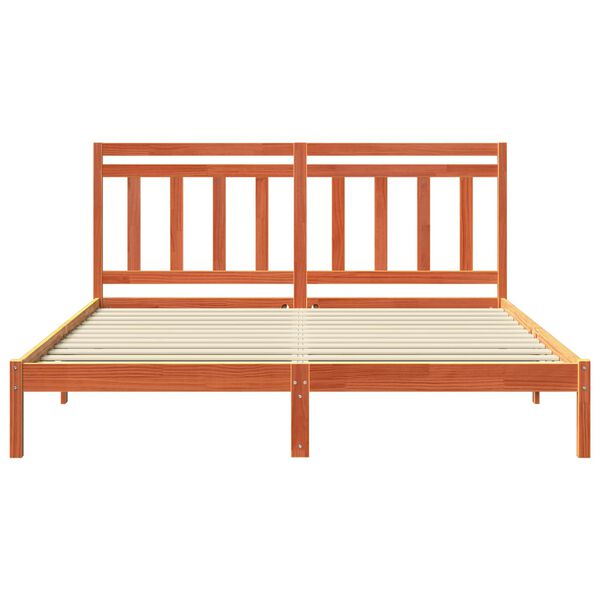 vidaXL Рамка за легло Кафяво с восъчно покритие 205,5 x 185,5 x 100 см