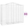 vidaXL Габионни кошници арка 3 бр 200x50x160/180 см поцинковано желязо