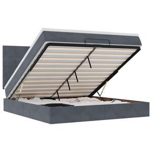vidaXL Османска легло с матраци, тъмносиво, 180x200 см, кадифе