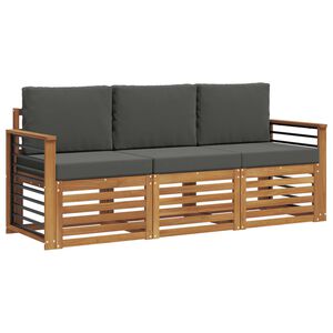 vidaXL Комплекти дивани с възглавница 3 pcs Натурален и Антрацит